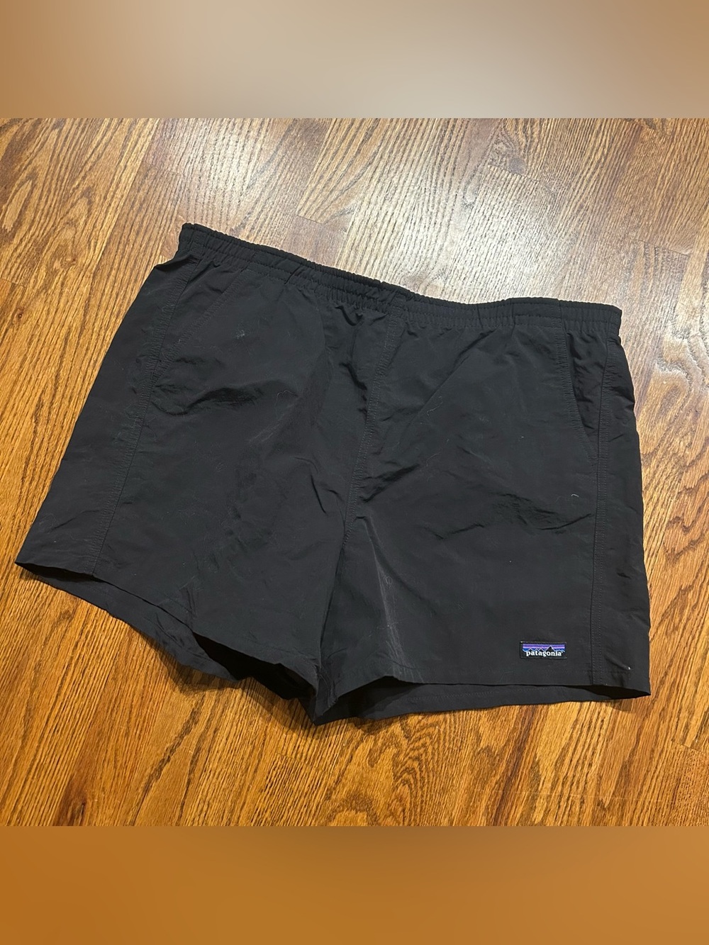 Patagonia Baggies Shorts Women's XL Black 5" Inseam Drawstring Hike Outdoor Net